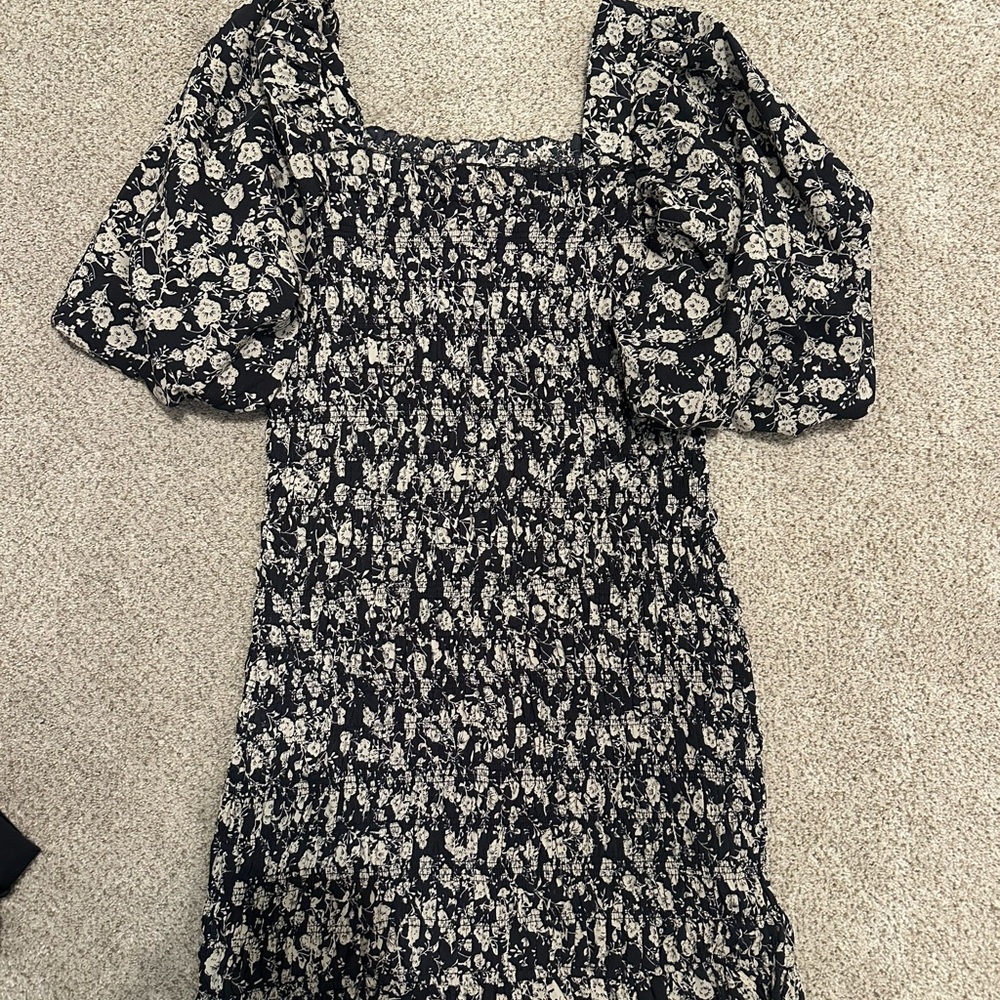 Black and cream flower dress